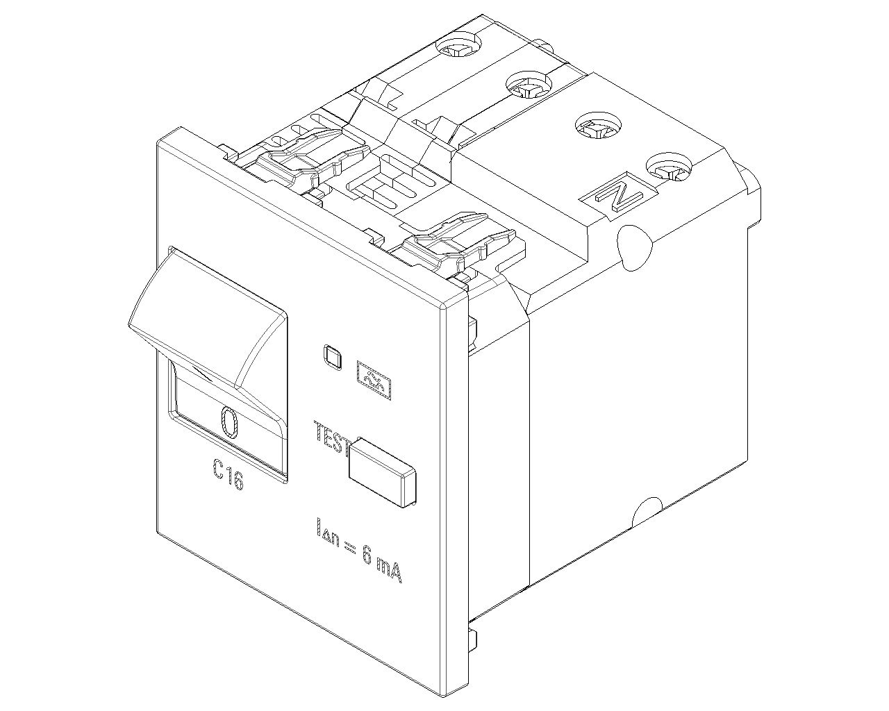 Interruttore automatico magnetotermico differenziale 1P+N C 16, 120-230 V~ 50-60 Hz Vimar Linea bianco-nero-canapa 30411.166B/G/C Interruttore automatico magnetotermico differenziale 1P+N C 16, 120-230 V~ 50-60 Hz Vimar Linea bianco-nero-canapa 30411.166B/G/C